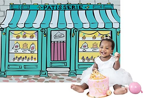 Aosto de 5x3ft bebê foto cenário francês bolo festa de fundo cupcakes design de chá de bebê retrato de aniversário retrato