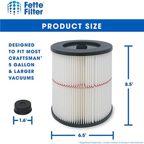 Filtro Fette - pacote de 1 - filtro de cartucho de uso geral | Filtro de substituição Compatível com aspiradores de faixas