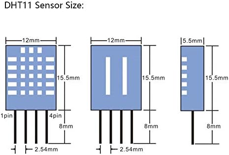 Treedix 5pcs DHT11 Module de umidade de temperatura Module de saída digital 3.3V-5V com linha DuPont compatível com Arduino