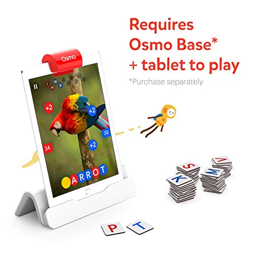 OSMO - Palavras Genius Plus iPad Base - idades de 6 a 10 - Reconhecimento interativo de cartas, fonética, palavras de visão e ortografia - para iPad ou tablet - Tow