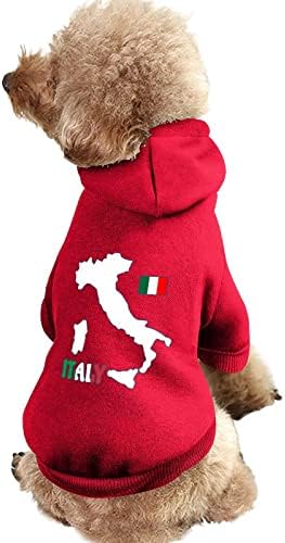 Itália mapa bandeira com capuz para cães foodos food moletom com capuz de traje de roupa de estimação com chapéu