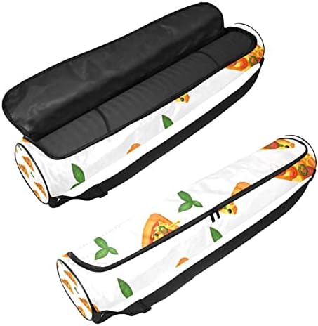 Pizza Food Yoga Mat Bags Full-Zip Yoga Carry Bag for Man Men, Exercício de ioga portadora com cinta ajustável