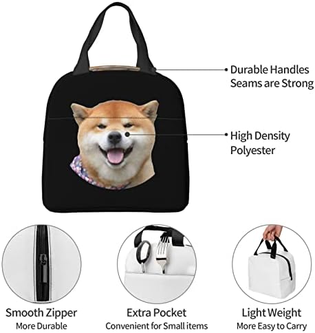 Swpwab Happy Shiba reutilizável papel alumínio portátil espessado bento de bento isolado para homens e mulheres