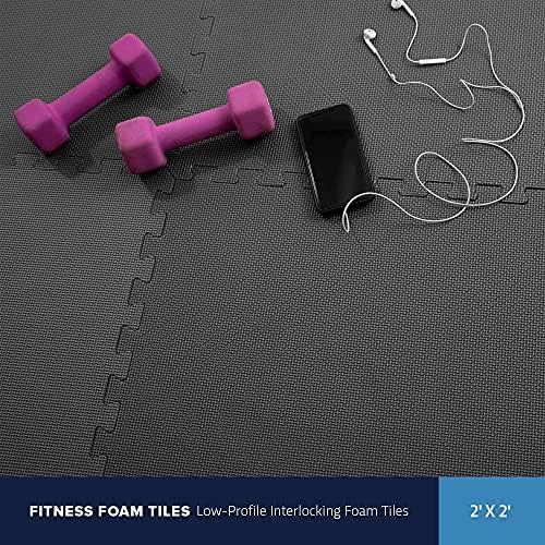 Incstores Fitness Foam Flooring Tiles | Tilhas de espuma interligadas de baixo perfil para proteção leve no piso em sua academia