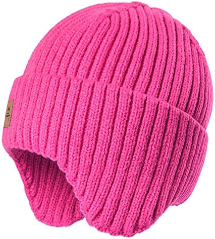 Beanie Fleece ladeado de criança chapéu de inverno com abas de orelha meninas meninos chapéus quentes gorros fofinhos