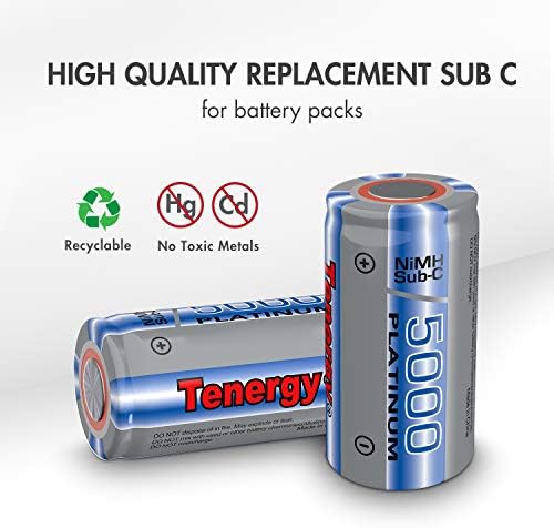 Tenegher NIMH Subc 5000mAh Bateria recarregável plana - 10 pacote