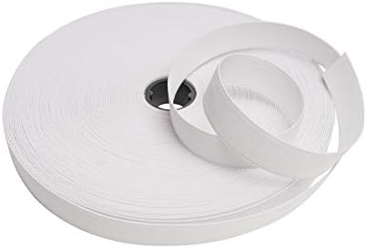 0,8 polegadas × 10 jardas Banda de elástica de spandex de tecido branco - resistente ao calor, livre de látex e de alta elasticidade
