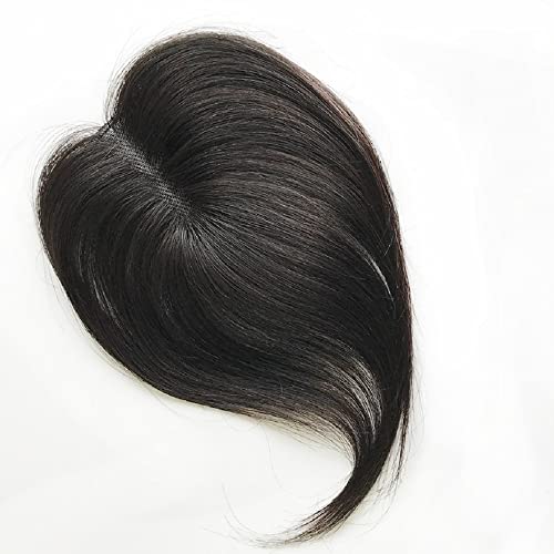 Qdhjhh 7x10cm Capinhos de cabelo humanos reais para mulheres clipes finos em pedaços de cabelo de renda suíça para cobrir cabelos carecas ou brancos 10 polegadas