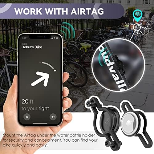CloudValley para montagem de bicicleta Airtag, Hidden Bicycle GPS Tracker Anti -Roubo Alumínio Ligante do Alumínio e PC Hard PC