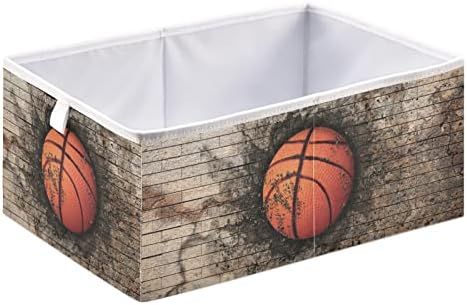 Basquete Bola incorporada Cubo Bin Bin dobrável Bins de armazenamento cesta de brinquedos à prova d'água para caixas de organizador