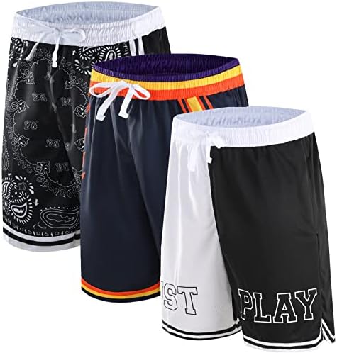 APAOSP 2/3 Pack Basketball Shorts com bolsos com zíper para homens, shorts atléticos ativos