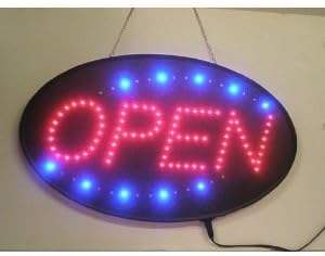 Ultra Bright Open LED NEON SIGN COM ON/OFF ANIMAÇÃO + ON OFF/OFF SWITCH + CHAIL SIGN EXCLUSIVO* 22 X 13 E-Ansale TM U30