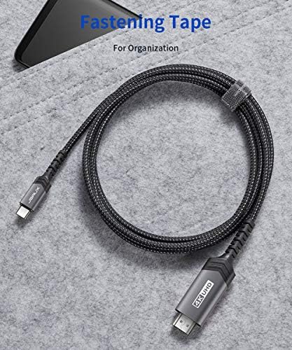 Jsaux USB C a HDMI Cabo de 6 pés, tipo C para HDMI Compatível para MacBook Pro 2018 2017 Air, Samsung Galaxy S21 S20 Ultra Note 20 10 S10 Plus, iPad Pro 2021, iPad mini 2021 -Grey