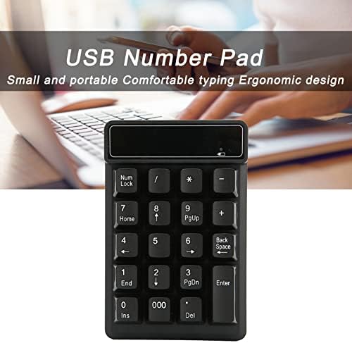 VBestlife 2,4 GHz Pad com receptor USB ， 19 chaves 10m Distância de trabalho Design ergonômico portátil Teclado numérico