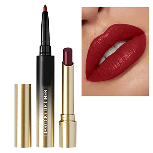 Maquiagem de lábio de veludo de batom vermelho não desaparece hidratante batom lipstick lip lip lips lipstick 2 em 1 lipstick