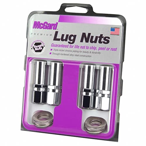 McGard Hex Lug Nut Drag Racing X-Long Shank | 1/2-20 | 13/16 Hex | 2.475in. Comprimento | 4 pacote | cromada