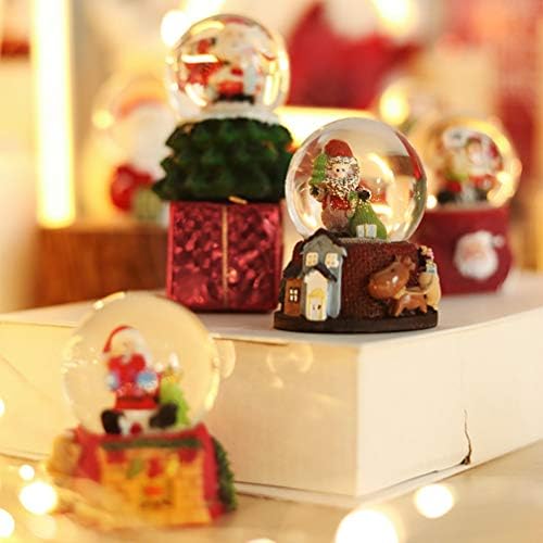 Holibanna Christmas Snow Globe Music Box Santa Resin Snow Globe Tabletop Ornament Natal Presente