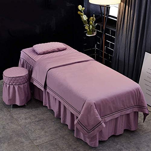 Conjuntos de lençóis de massagem de Zhuan com racha de descanso 4 peças Cama de beleza acolchoada Conjunto de beleza Salão de beleza Cama de cama Facial Conjunto respirável macio-70x185cm