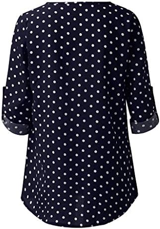 Mulheres polca dot 3/4 blusas de manga Tops