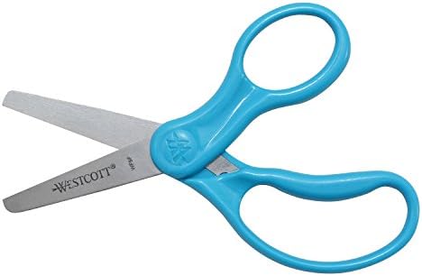 Escola Westcott Scissors para crianças esquerda e à direita, 5 polegadas pontiagudas, azul