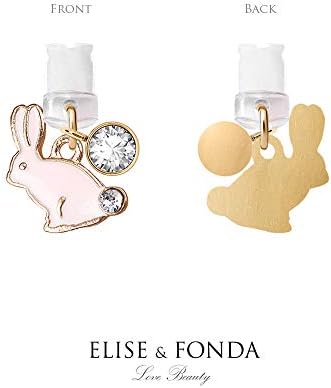 Elise & Fonda CP97 Porto de carregamento USB Anti -pó do pó de pó minúsculo charme de telefone pendente de coelho para iPhone