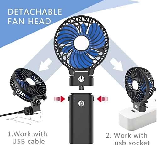 Fan do ventilador de viagem Fan portátil Fã recarregável do ventilador ajustável 180 ° Fan USB 3 velocidades 3-17 horas Fã