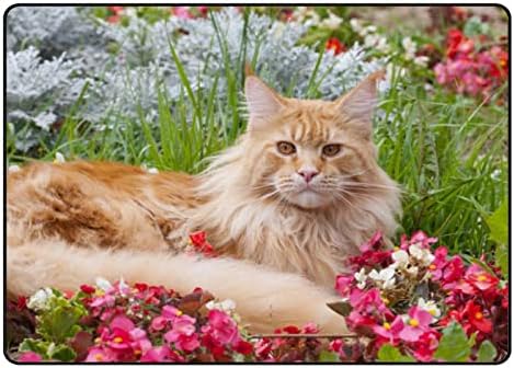 Rastreamento de tapete interno tocador de tapete The Maine Coon Flor para a sala do quarto Educacional Berçário Tapete