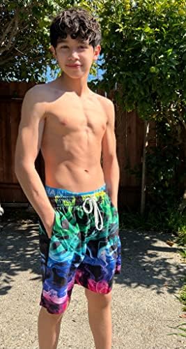 IDGreatim Teen Boys Upf 50+ Turncos de natação rápida roupas de banho de banho seco seco com revestimento de malha 7-14 anos