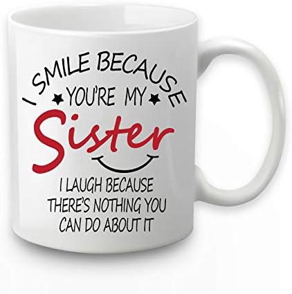 Toshiy eu sorrio porque você é minha irmã caneca eu rio porque irmã caneca caneca copos de café para irmãs presentes de