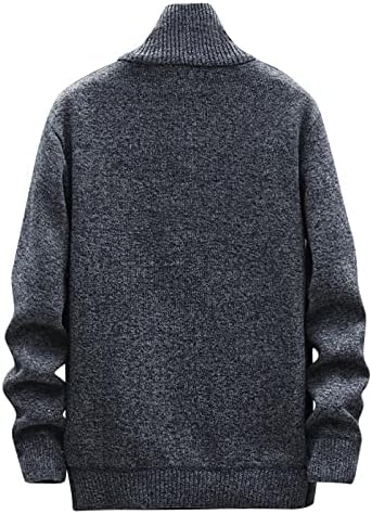 WOCACHI Mens casual Slim Fit Suplover Sweaters de manga comprida lidada de malha 1/4 zíper de suéter de pólo de pescoço