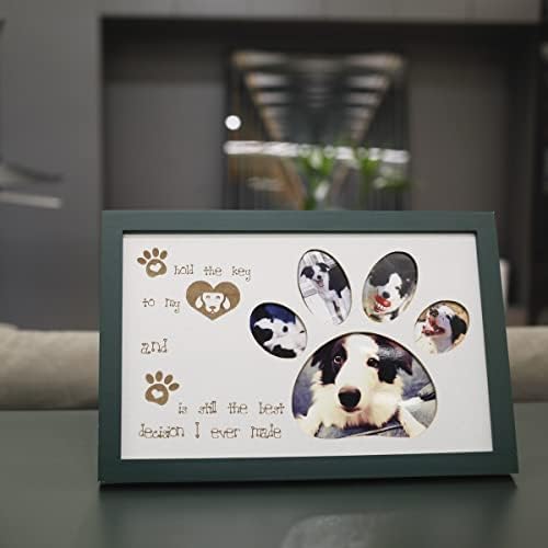 Pawyep Pet Dog Memorial Photo Frame Madeira Grande 14x9 comprimido verde