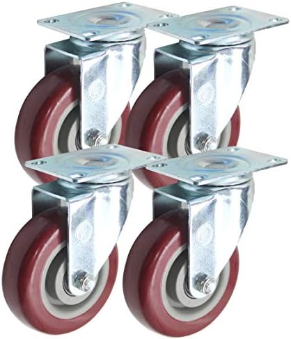 4 polegadas com 4 rodízios giratórios - rodas de rolamento industrial selado - FOGHORN CONSTRUÇÃO