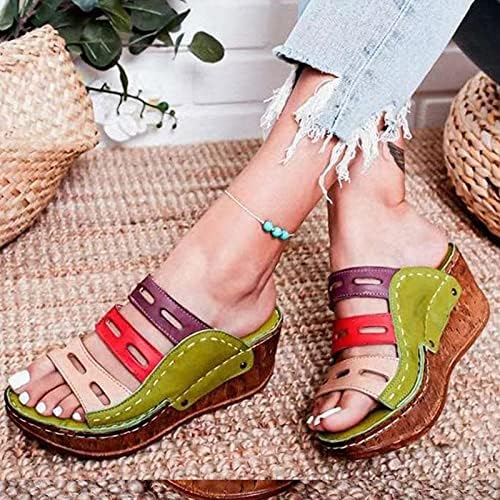 Sapatos chinelos romanos cunhas praia butterfly-nó feminino sandálias abertas de dedos de dedos casuais sandálias abertas para mulheres