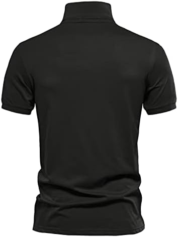 Camisas de pólo masculinas, músculo masculino Vilhas de pólo de pescoço masculino Slim Fit Fit Short Slave Longa Camisetas de golfe