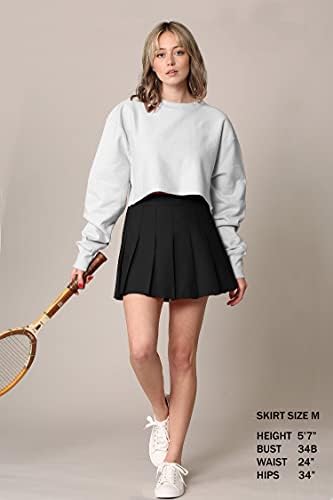 Feito por Johnny Womens 'Girls' High Waist Mini Plaid School Uniform Skater Tennis Salia com shorts de forro