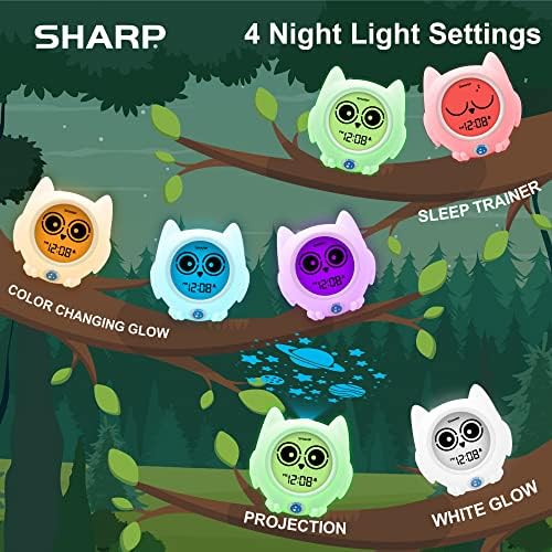 O Sharp Ready to Waking Owl Sleep Trainer, o Relógio de Kid para Raio to Rise to Rise, Light Light Light e Off-to-leed-simples
