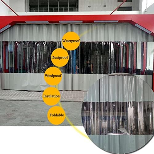 Tarcada transparente, folha de lona de preservação de calor pesado, cortinas de PVC ao ar livre com ilhós reforçados para garagem