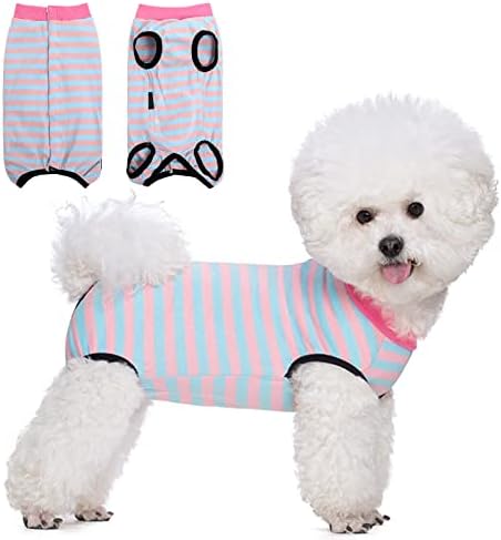 Ikipuko Dog Surgery Recovery Suit, traje de recuperação para gatos de cães após a cirurgia E-colar e cone Alternative Spay Suit para fêmea de cachorro, impede lamber lamber o macacão de estimação para cirurgia, S