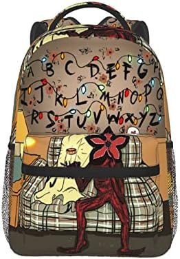 Yjzining Stranger Backpack de grande capacidade Laptop portátil Mochila ao ar livre Viagem ao ar livre mochila alfabeta Durável para meninas meninas
