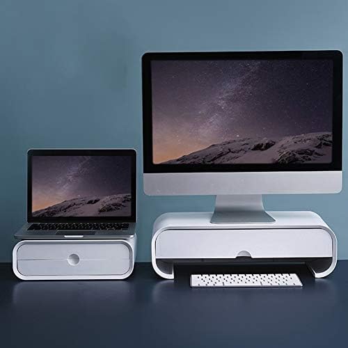 Topjiä 2 camadas Monitor Stand Riser, organizador de armazenamento de teclado de mesa