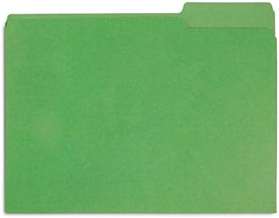 Pasta de arquivo, 1/3 de corte, tamanho da letra, verde, ótimo para organizar e fácil armazenamento de arquivos, 100 por caixa