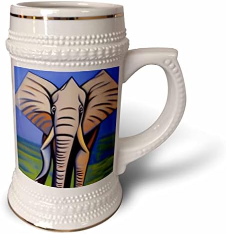 3drose legal engraçado engraçado fofo artsy africano elefante picasso cubismo. - 22 onças de caneca