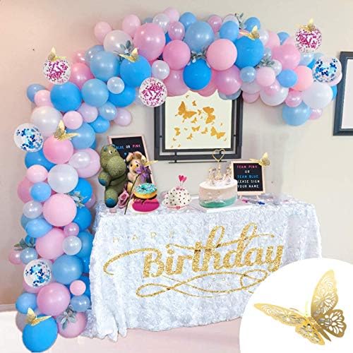 Kit de guirlanda de balão teal - 122pcs Teal Balloon Arch Kit com Butterfly Gold Butterfly, Kit de guirlanda de balão