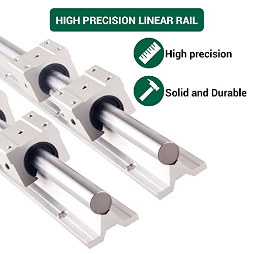 Rail linear 2pcs guia de trilho linear SBR12 1000mm 12mm CNC Linear Rail Slide eixo 4pcs SBR12UU Blocos para roteadores CNC DIY Mills Máquinas automatizadas