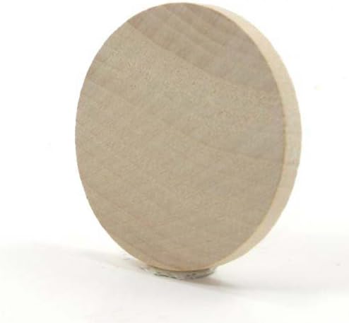 MyLittlewoodshop - PKG de 100 - Circle Cutout - 2 polegadas de diâmetro e madeira inacabada de 1/4 de polegada de espessura