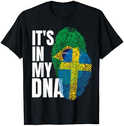 T-shirt Brasilian e Suécia Mix DNA Heritage Gift
