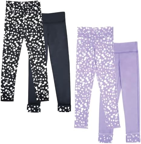 Generation Joy Leggings reversíveis para garotas 2 pacote; Leggings de meninas tamanho 10-12, 4-5, 6-7, 8-9 e 14