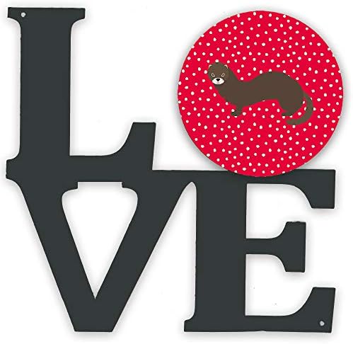 Tesouros de Caroline CK5295WALV Russo ou Mink europeu Love Metal Wall Artwork Love, Red,