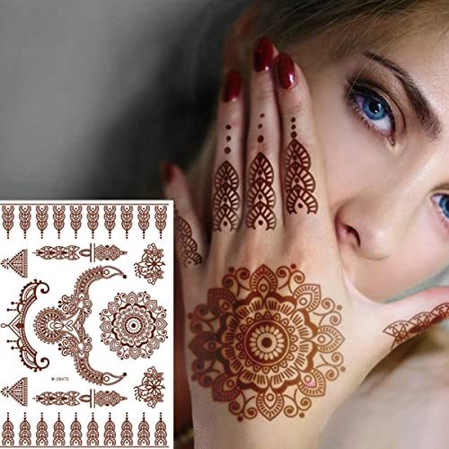 Brown Henna Tattoo Temi -Permanente de Tattoos Mandala Flores Mandala Flores de Tatuagem Tattoo de Tatuagem Marcadores de Tatuagem de Tatuagem De Casamento Tattoos Decorações Decorações Face Tattoo de Tatuagem