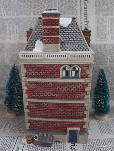 Zamtac Creative Ceramic House com ornamentos de luz noturna, decorações da casa da série Dickens
